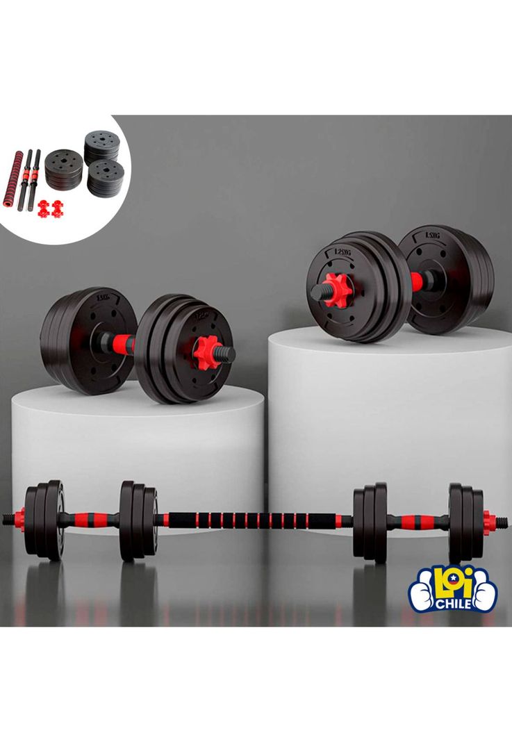 Set de Mancuernas 20kg Nappo Ajustable con Barra Conectora-3