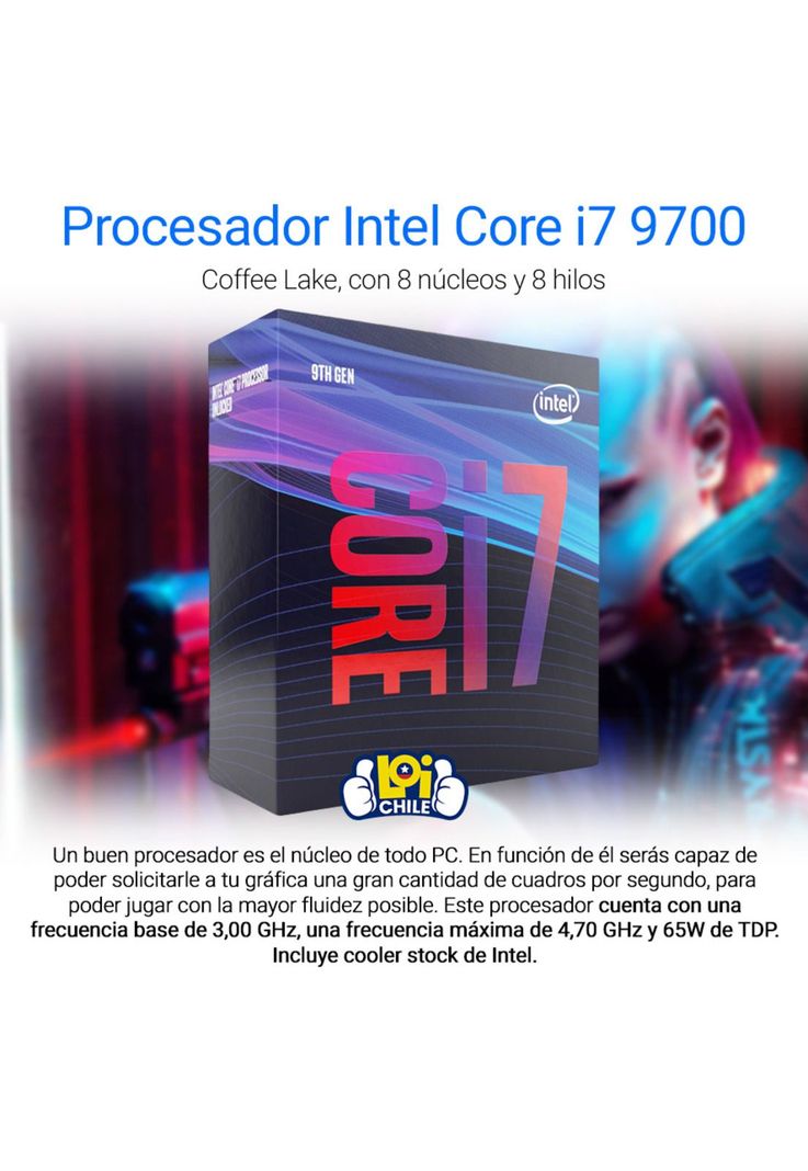 Procesador Intel Core i7-9700 8Core 3.0Ghz Intel | Paris.cl
