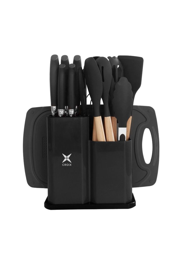 Set de Utensilios de Cocina CROiX 19 Piezas Silicona Madera-0