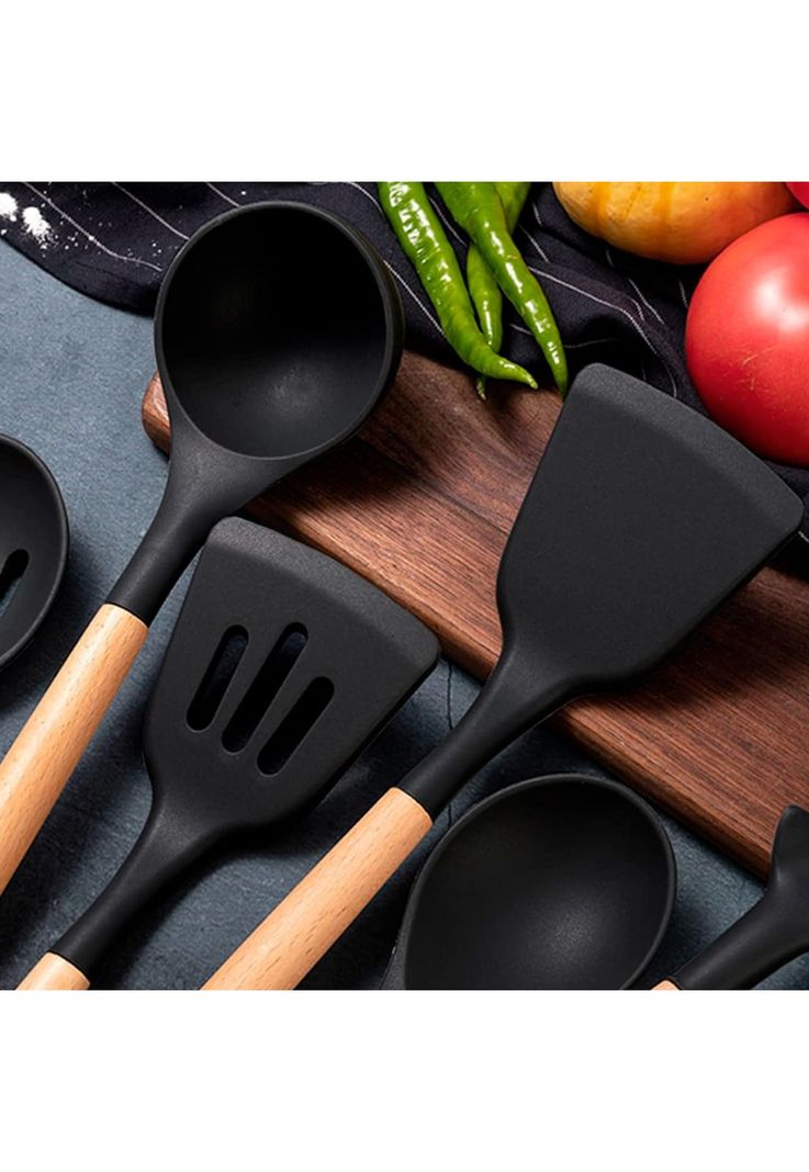 Set de Utensilios de Cocina CROiX 19 Piezas Silicona Madera-3