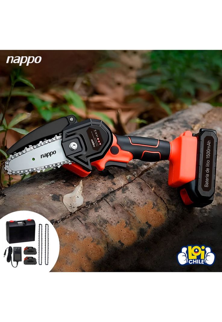 Motosierra Inalámbrica Nappo 2 Cadenas 4" + 2 Baterías-4
