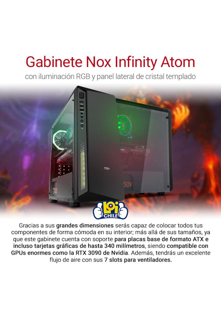 Gabinete Gamer Nox Infinity Atom-1