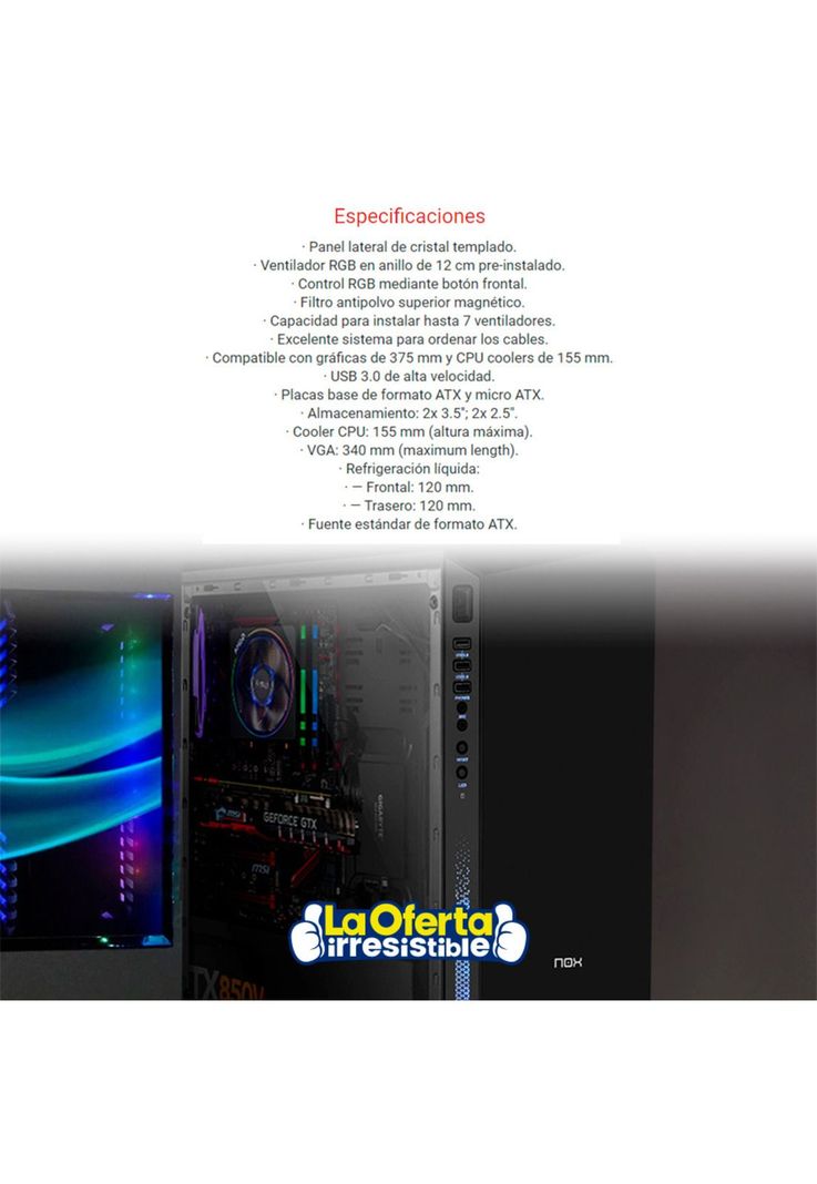 Gabinete Gamer Nox Infinity Atom-4