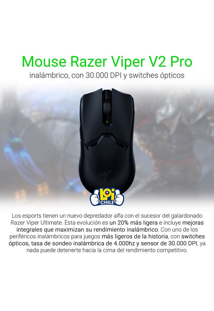 Mouse Gamer Razer Viper V2 Pro Inalámbrico Recargable Negro-1