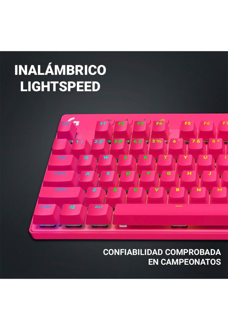 Teclado Logitech G Pro X TKL Lightspeed Inalámbrico Magenta-5