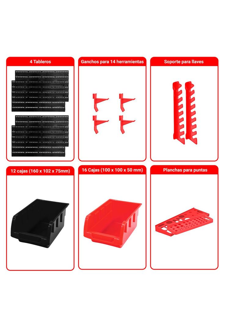 Organizador de Herramientas de Pared Nappo Tablero 46 Piezas-1
