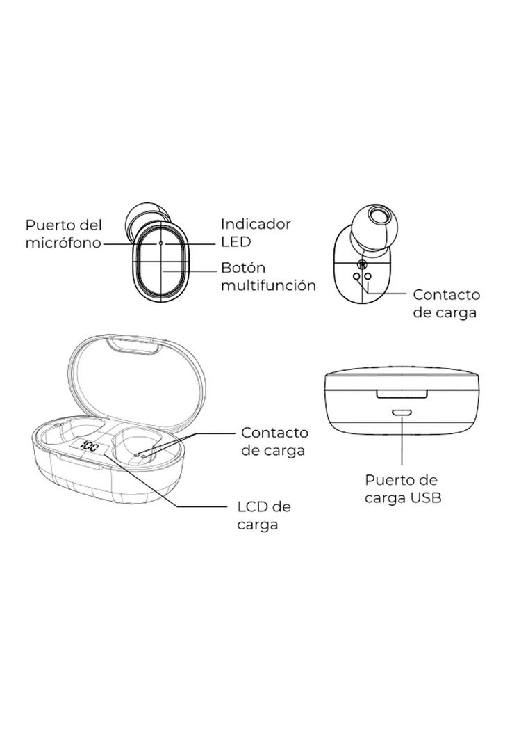 Audífonos TWS Kolke Inalámbricos Sonido Super Bass Bluetooth-4