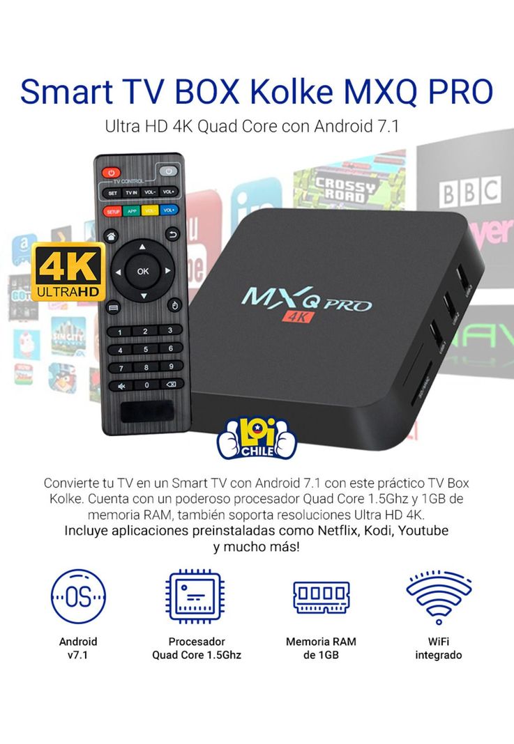 Smart TV Box Kolke Ultra HD 4K Quad Core Android 7,1-1
