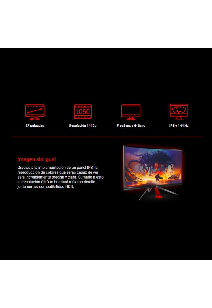 Monitor Gamer Ozone 27' DSP27 IPS 144Hz 1Ms-2