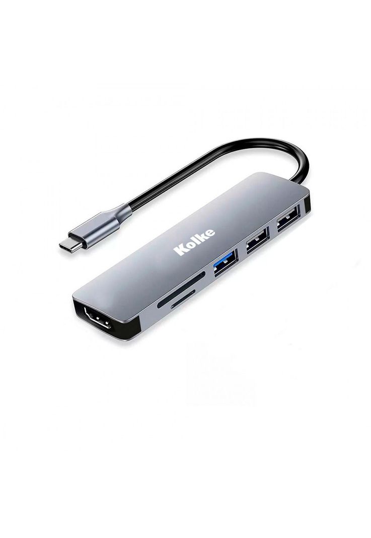 Hub USB C Adaptador Kolke 6 en 1 Mac Windows USB 3.0 HDMI 4K-1
