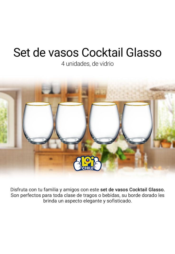 Set 4 Vasos Cocktail Glasso-1