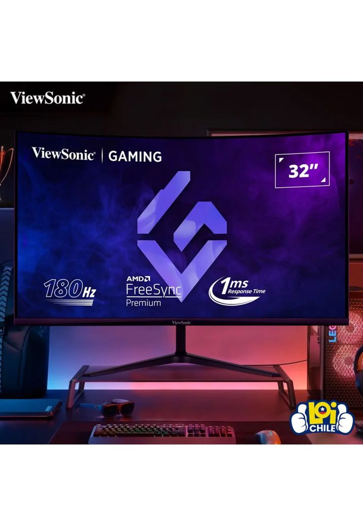 Monitor Gamer Curvo Viewsonic 32" Freesync QHD 2K 180Hz 1ms-9