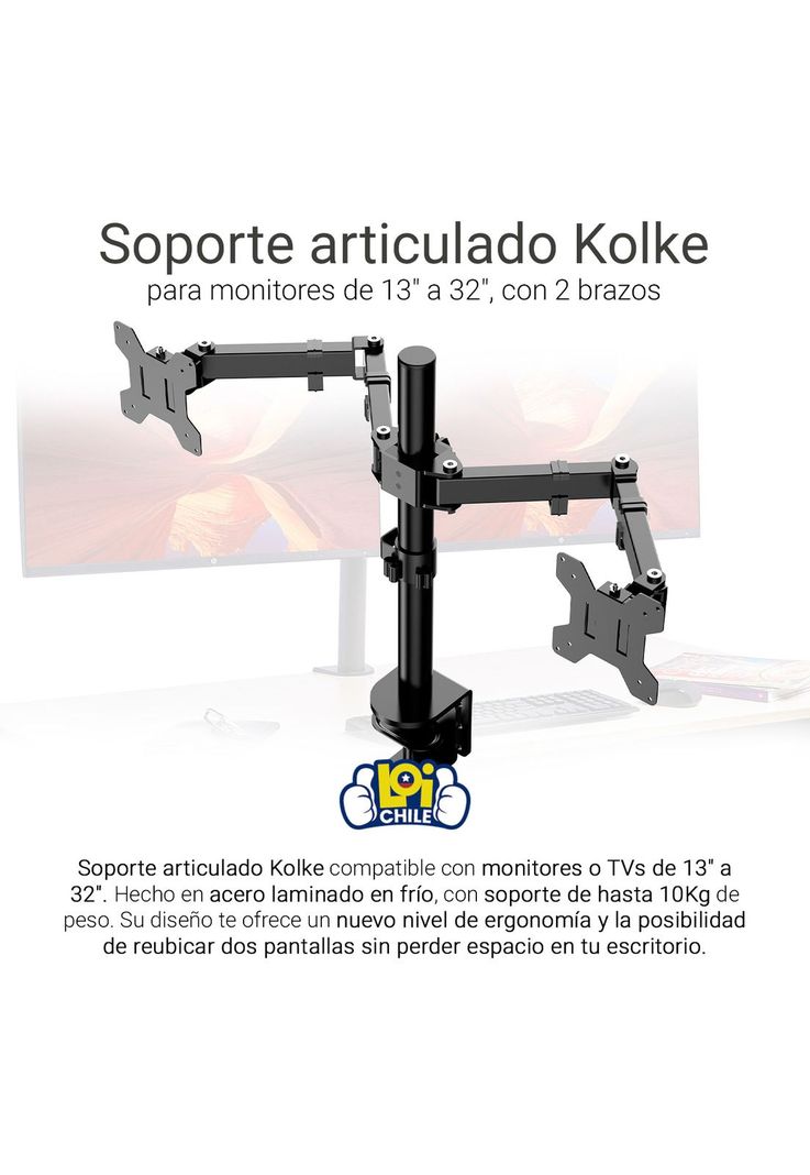 Soporte para Dos Monitores Kolke Articulado-3