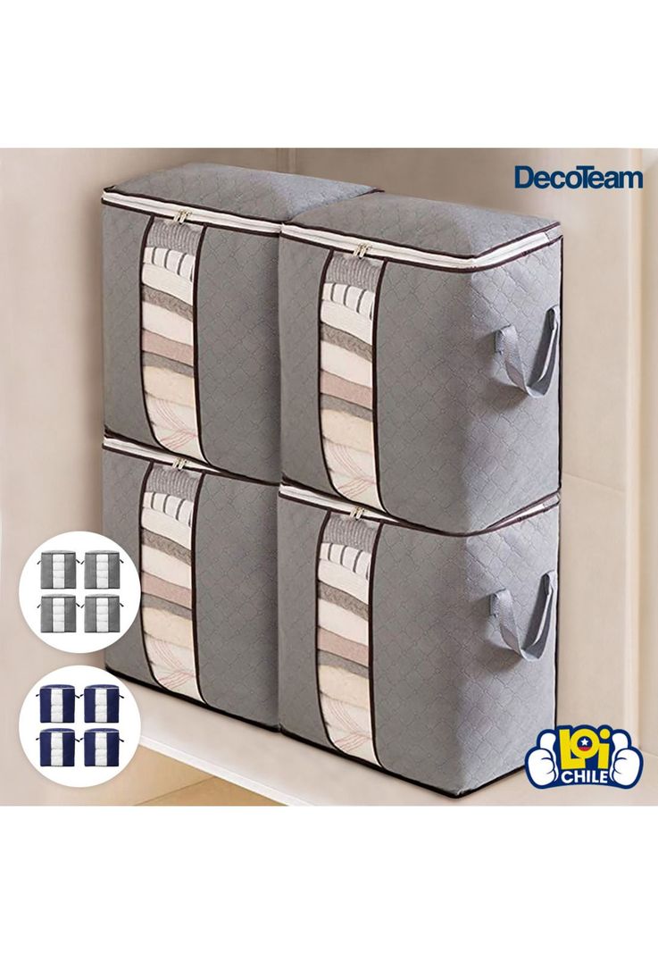 Pack 4 Cajas Organizadoras DecoTeam Tela con Visor 46x28x48-6