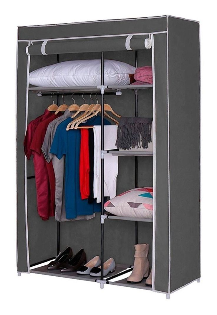 Closet Ropero De Tela Con Colgador 5 Estantes 170x100x50 Loi-0