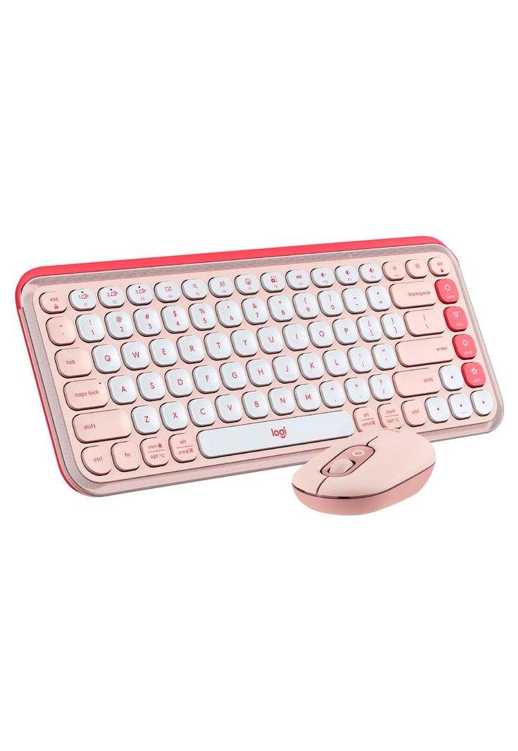 Kit Teclado y Mouse Inalámbricos Logitech Pop Icon Rosa-0