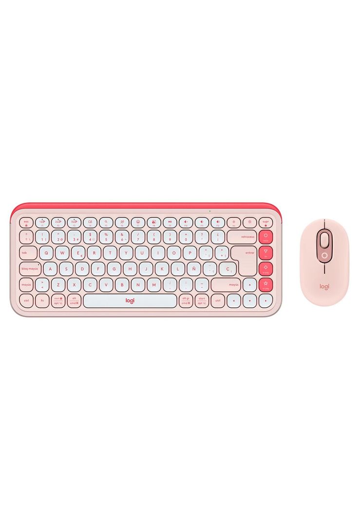 Kit Teclado y Mouse Inalámbricos Logitech Pop Icon Rosa-3