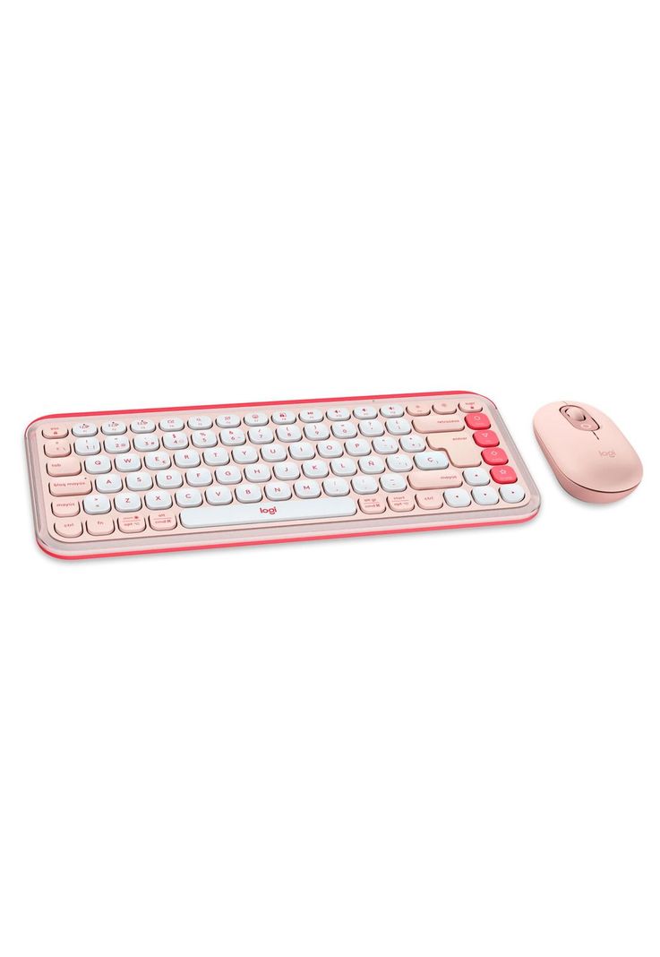 Kit Teclado y Mouse Inalámbricos Logitech Pop Icon Rosa-4