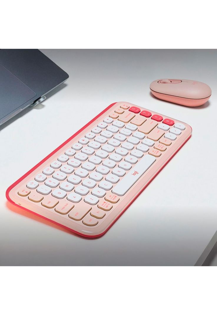 Kit Teclado y Mouse Inalámbricos Logitech Pop Icon Rosa-8