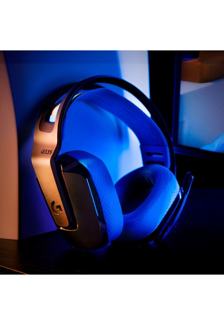 Audífonos Gamer Logitech G G535 Lightspeed Negro y Azul-4
