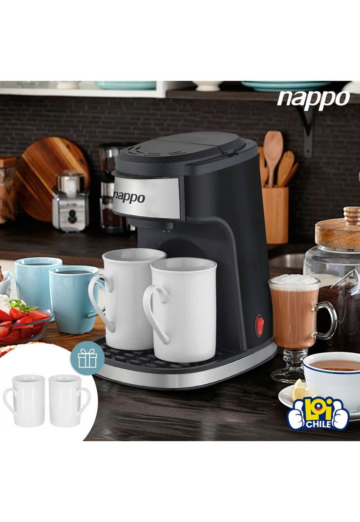 Cafetera Nappo 450W Filtro Permanente Extraíble + 2 Tazas-6