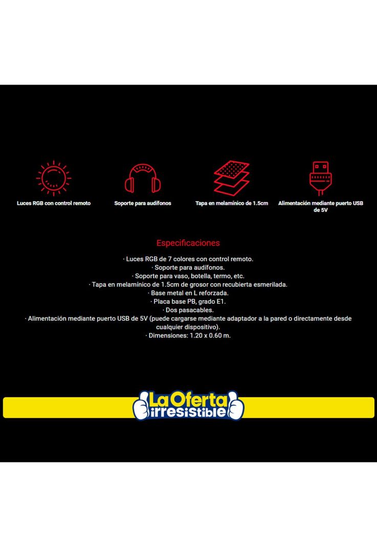 Escritorio Gamer Kolke Vulcano KGE-483-2