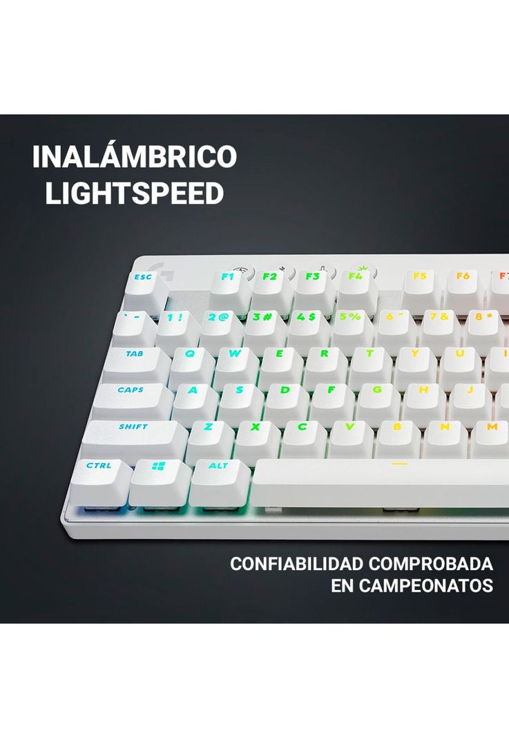Teclado Logitech G Pro X TKL Lightspeed Inalámbrico Blanco-5
