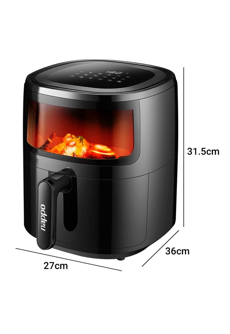 Freidora de Aire Digital Nappo 5.7 Litros Visor Luz 1500w-1