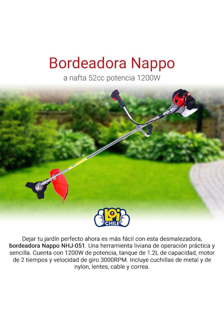 Orilladora Bordeadora Inalambrica NAPPO a Gasolina 1200w-1
