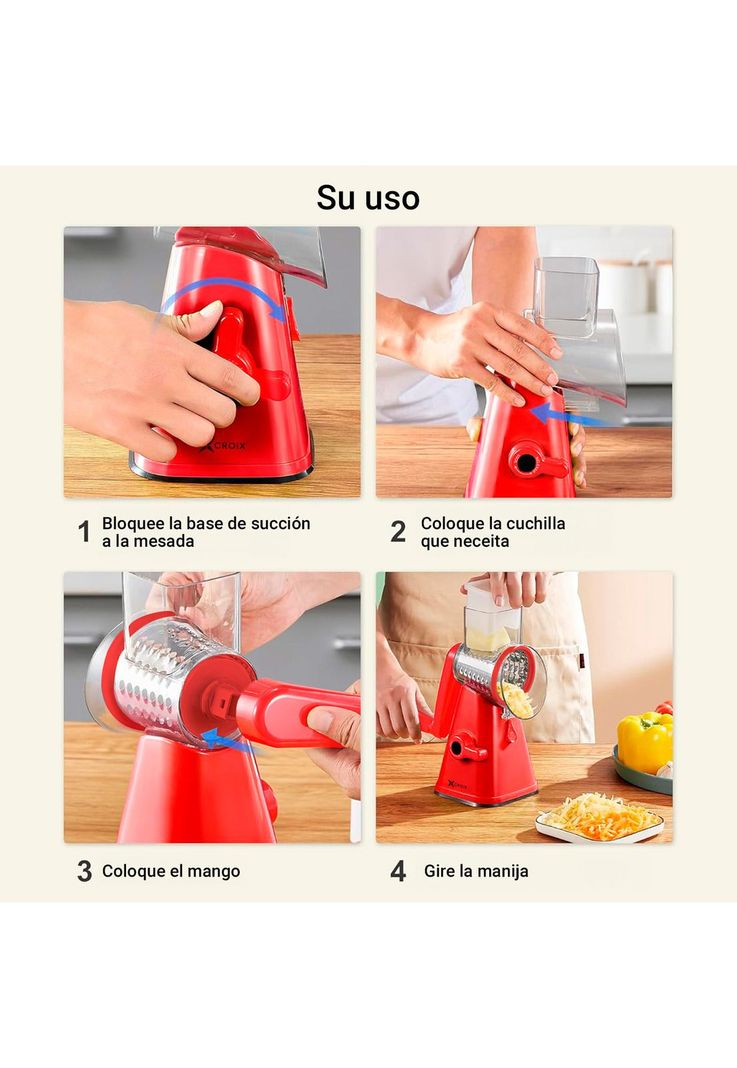 Rallador Multifunción 3 en 1 CROiX Cuchillas Intercambiables-3