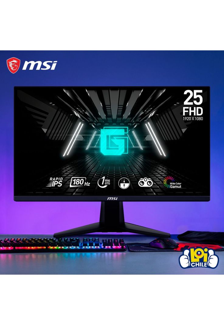 Monitor Gamer MSI G255F 24.5" Rapid IPS 180Hz 1Ms-5