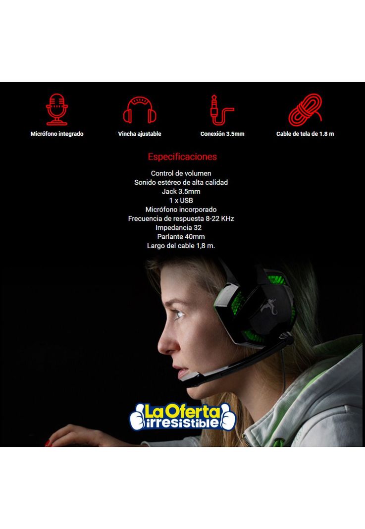 Audifonos Gamer Kolke Commander KGA-088 Microfono Integrado-3