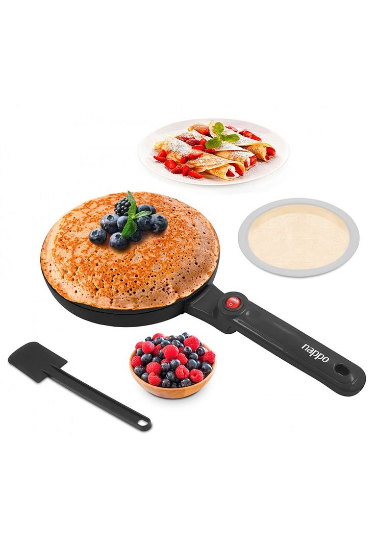 Panquequera Electrica Nappo Crepes 600W Flash-Cook 20cm Negro