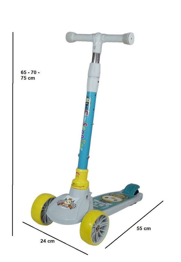 Scooter Monopatín Niños Gris Verde-2