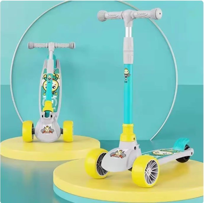 Scooter Monopatín Niños Gris Verde-5