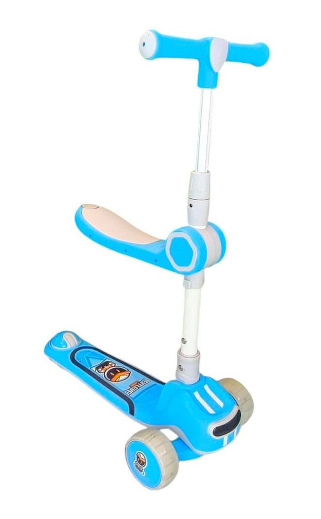 Scooter Plegable infantil 2 en 1 Luces Led Celeste-0