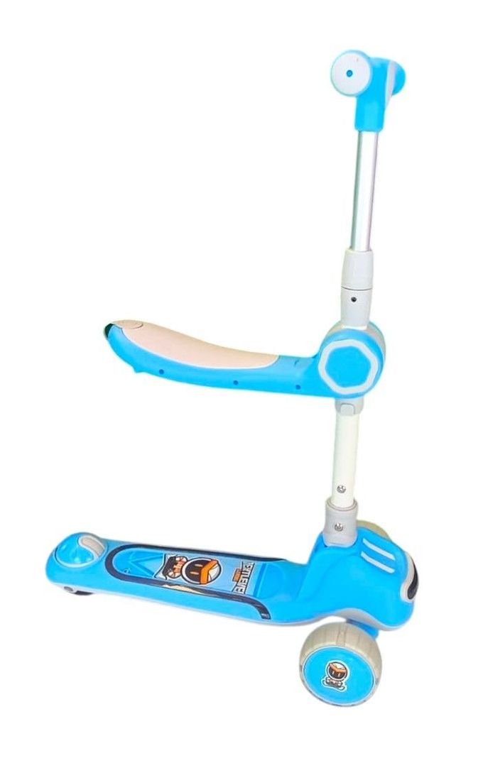 Scooter Plegable infantil 2 en 1 Luces Led Celeste-2