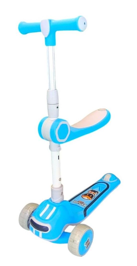 Scooter Plegable infantil 2 en 1 Luces Led Celeste-3