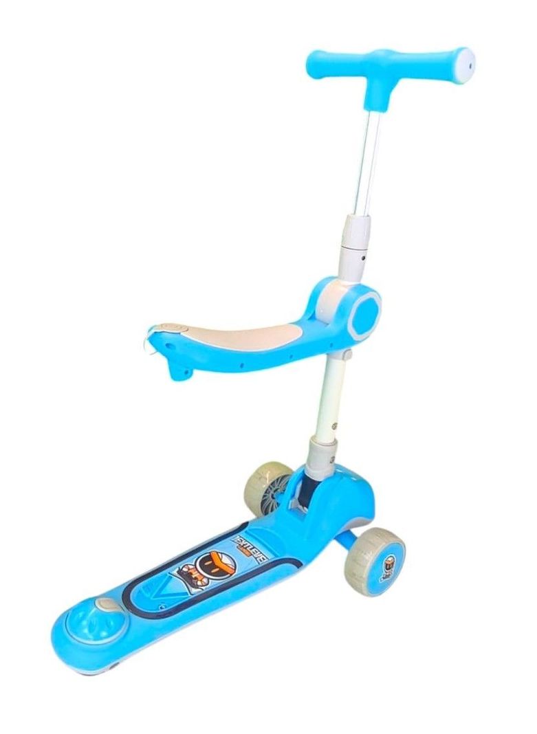 Scooter Plegable infantil 2 en 1 Luces Led Celeste-4
