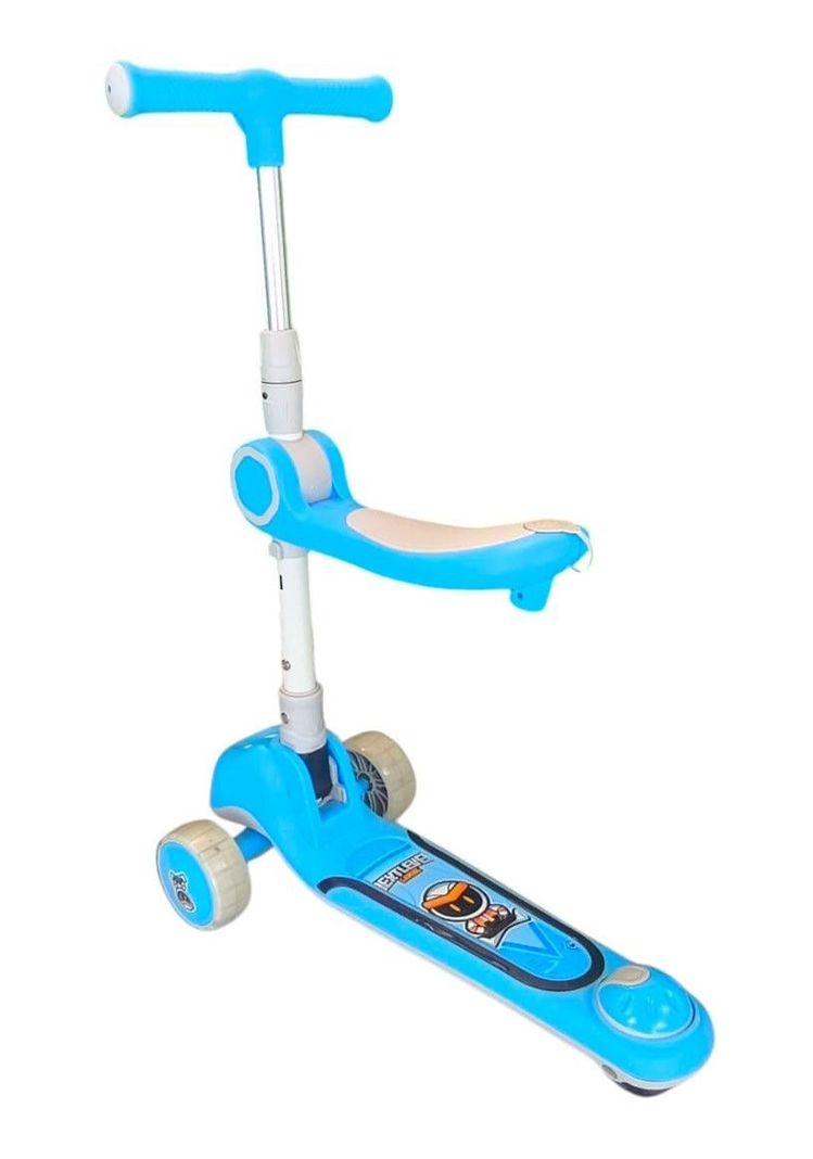 Scooter Plegable infantil 2 en 1 Luces Led Celeste-5