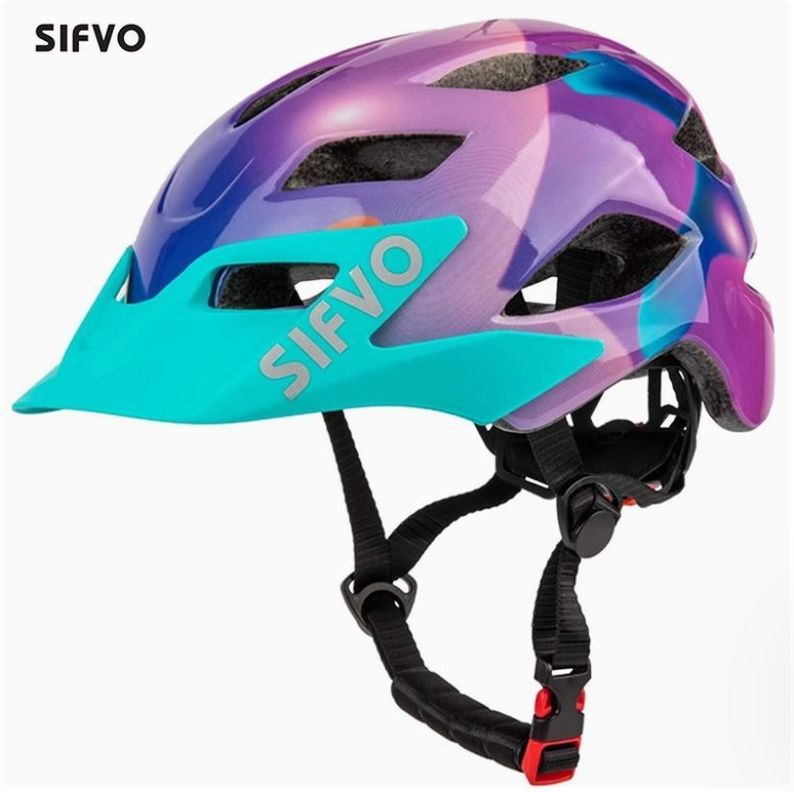 Casco Bicicleta Niños Sifvo Morado            -0