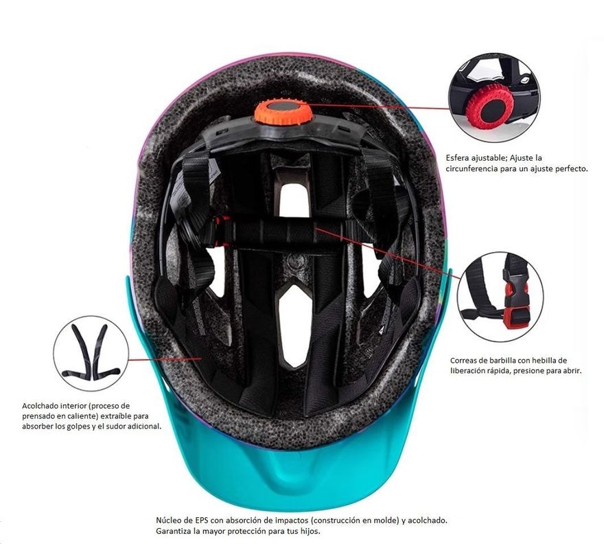 Casco Bicicleta Niños Sifvo Morado            -3