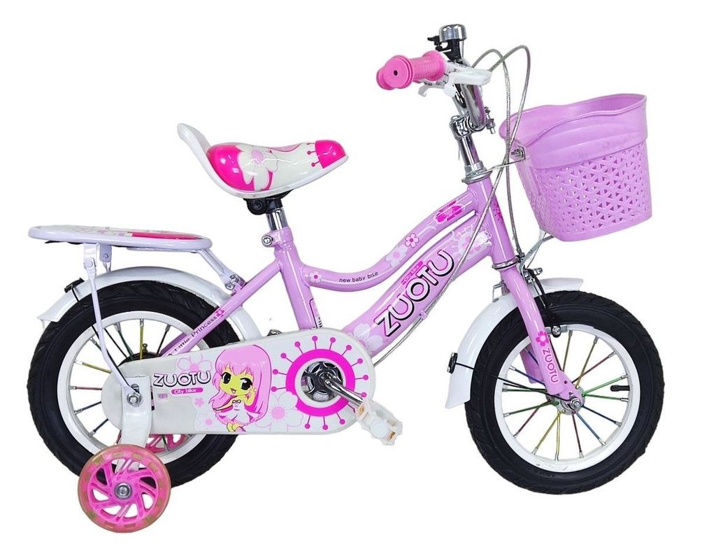 Bicicleta Aro 12 Infantil Zuotu Rosada -0