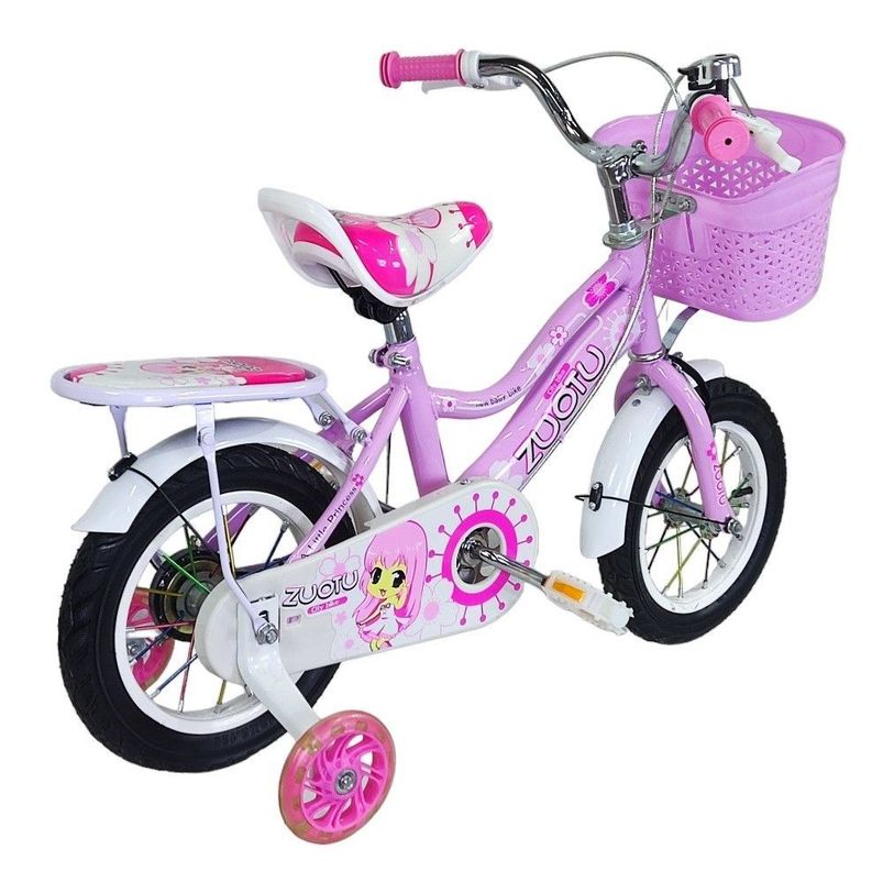 Bicicleta Aro 12 Infantil Zuotu Rosada -4