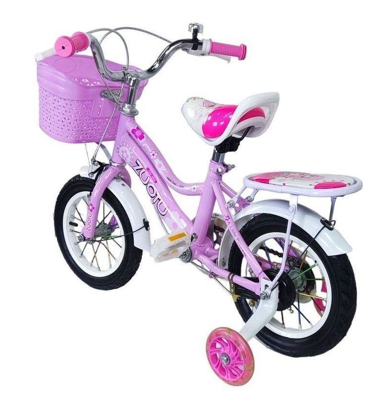 Bicicleta Aro 12 Infantil Zuotu Rosada -5