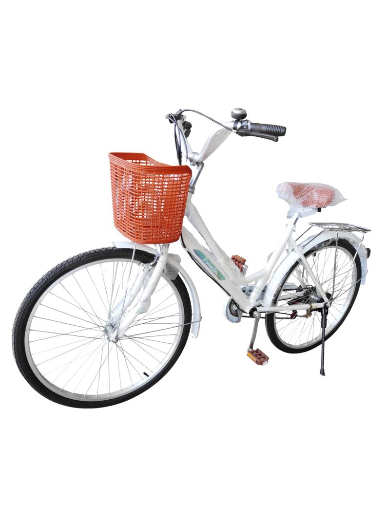 Bicicleta Aro 27.5 Puleda Blanca de Paseo Con 7 Velocidades Y Freno Disco