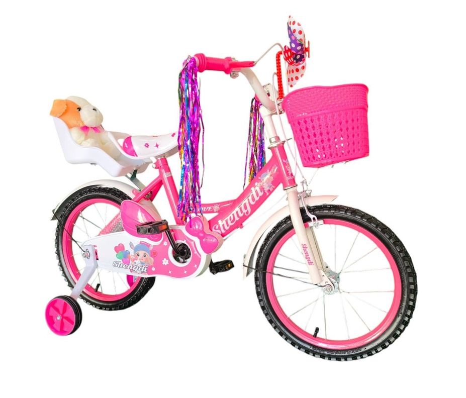 Bicicleta Aro 16 Infantil  Con Peluchero Rosado  Shengdi                -1