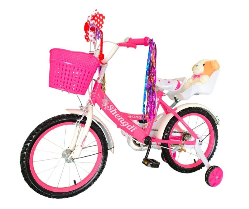 Bicicleta Aro 16 Infantil  Con Peluchero Rosado  Shengdi                -2