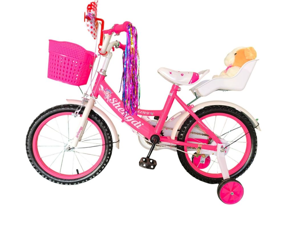 Bicicleta Aro 16 Infantil  Con Peluchero Rosado  Shengdi                -3