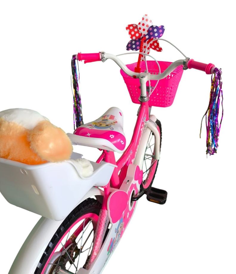 Bicicleta Aro 16 Infantil  Con Peluchero Rosado  Shengdi                -4